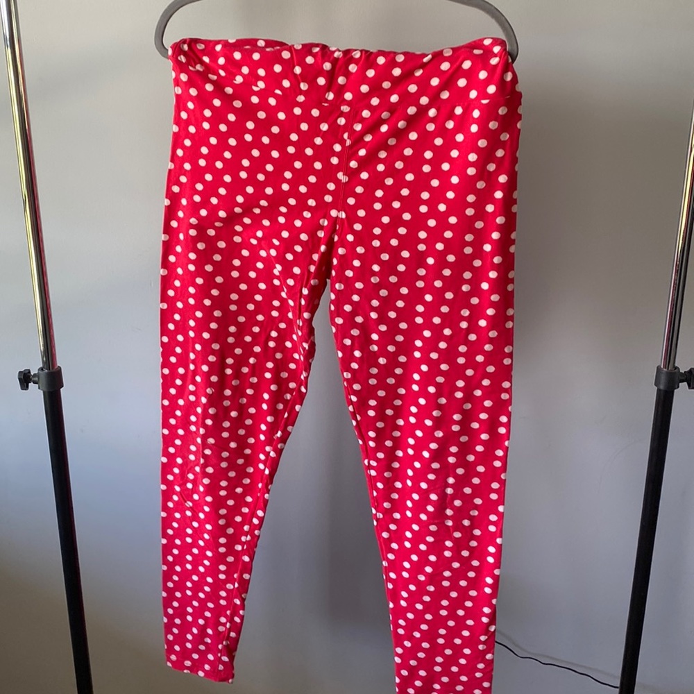 LuLaRoe Red Polka Dot Leggings